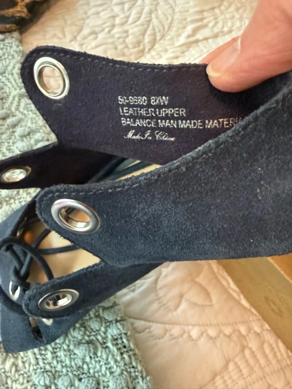 Bella Vita Navy Suede Lace Up Sandals 8.5W
